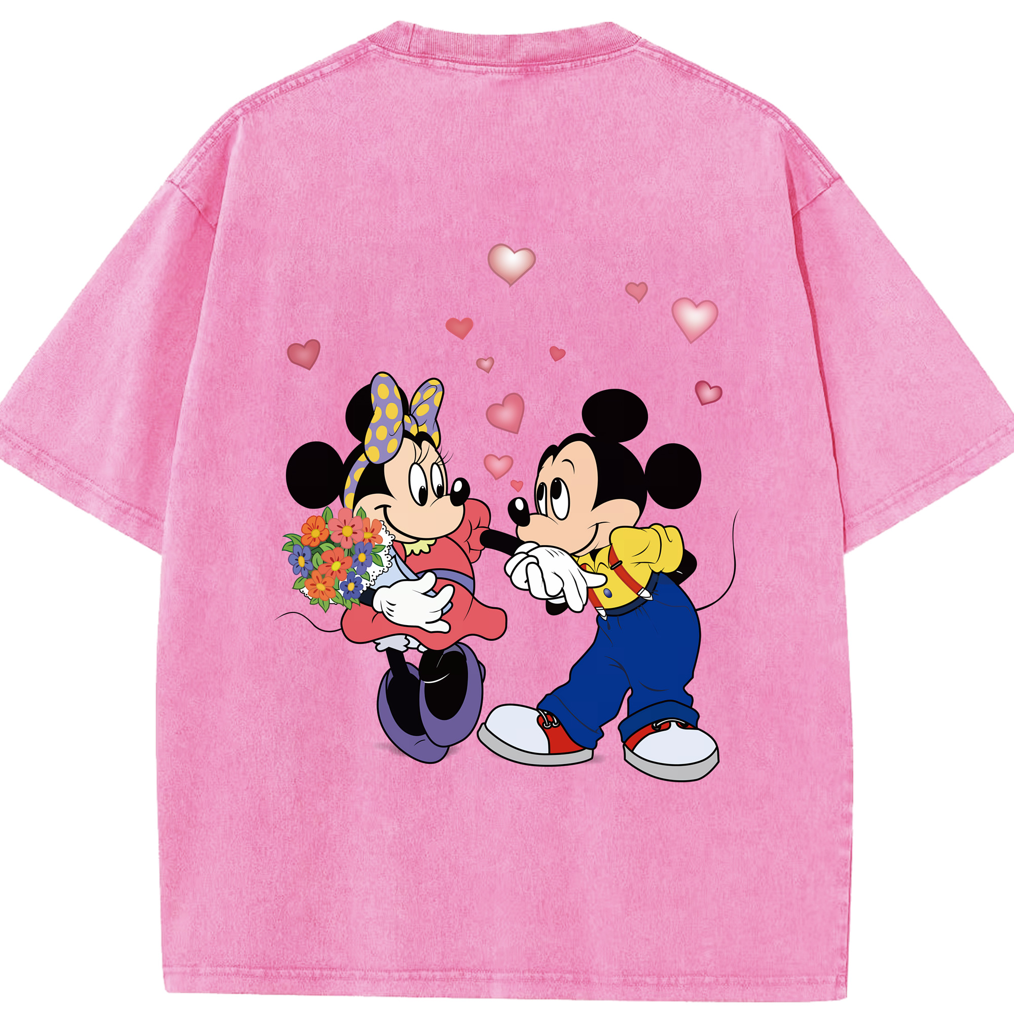（画像用） ミッキーマウス Mickey Mouse 綿100% ヴィンテージ風 半袖Tシャツ（背面プリント）